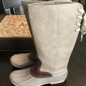 Cream Rain Boots